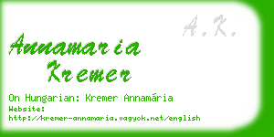 annamaria kremer business card