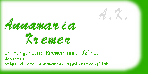 annamaria kremer business card